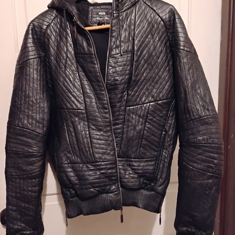 Akoo Black Quilted Bomber Jacket
